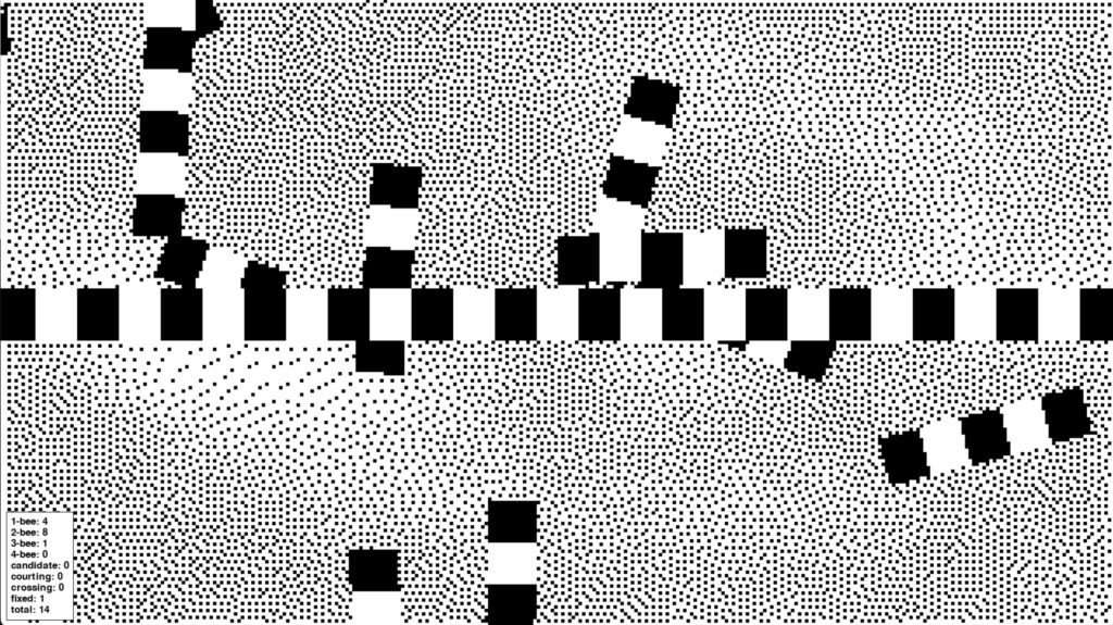 the bitmap bees form a crossing